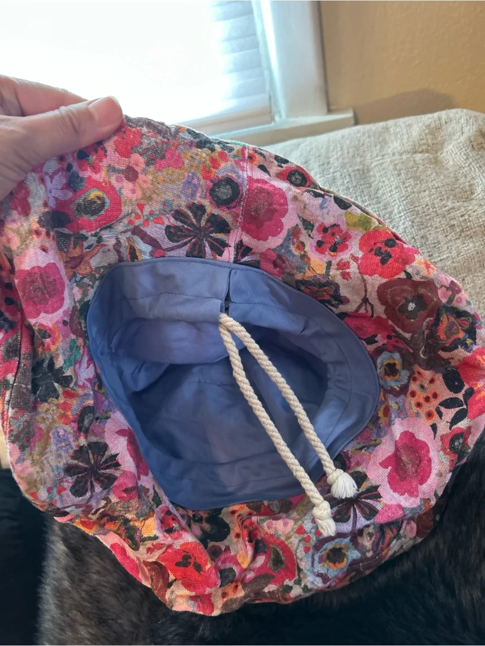 Natural Life Linen Blend Floral Bucket Hat Size Small